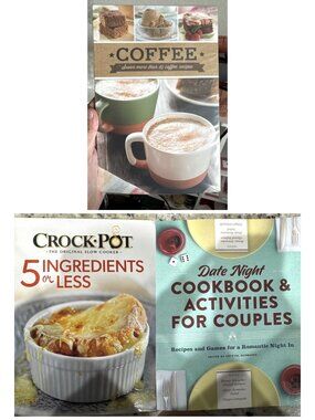 Cookbook 3-Book Bundle: Date Night, Coffee (85+), Crock-Pot